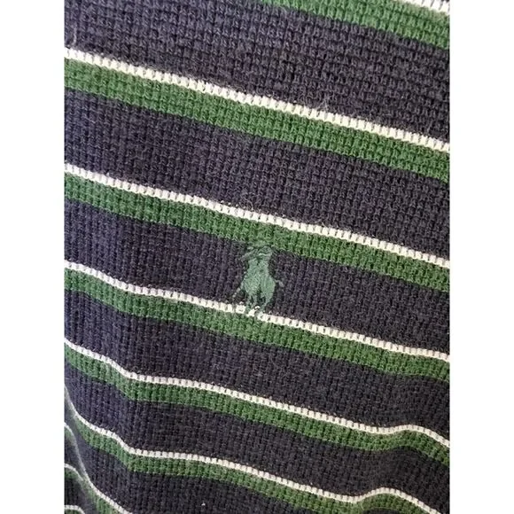 Polo Ralph‎ Lauren Classic Fit Mens Size Large LG Polo Shirt Blue Green Stripe - Picture 3 of 6